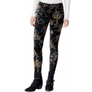 Free People velvet floral moto pants